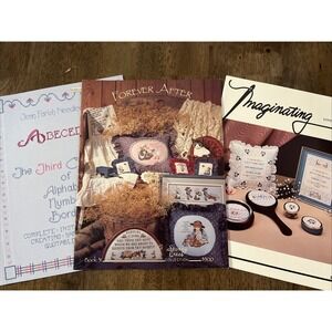 Vintage Cross Stitch Pattern Books Lot Of 3 Jean Farish Stoney Creek Imaginating